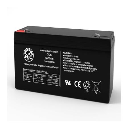 Battery Clerk AJC Holophane FH6 Emergency Light Replacement Battery 12Ah, 6V, F1 AJC-C12S-J-0-187946